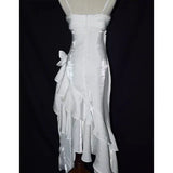 Pretty Charming Mermaid High Low Satin Straps Party Dress Vintage Style Prom Dress Graduation Dress HZ1121