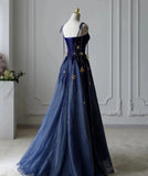 Classy Ball Gown Straps Blue Tulle Prom Dresses Birthday Dresses Dance Party Dress Graduation Prom Dresses HZ1121
