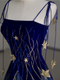 Classy Ball Gown Straps Blue Tulle Prom Dresses Birthday Dresses Dance Party Dress Graduation Prom Dresses HZ1121