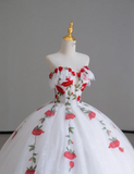 Classy Ball Gown Sweetheart Red White Tulle Prom Dresses Birthday Dresses Dance Party Dress Graduation Prom Dresses HZ1121