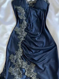 Classy Bodycon Mermaid Straps Long Navy Blue Lace Prom Dress Party Dresses Graduation Dresses HZ1121