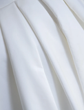 Timeless Ball Gown Scoop Neckline Short Sleeves Long Satin White Sweep Train Wedding Dresses Brides Dress HZ1121