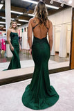 Classy Sparkly Dark Green Beaded Long Prom Dress with Appliques Graduation Dresses HZ1121