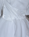Dreamy Ball Gown Off The Shoulder Tulle Long White Wedding Dresses Summer Brides Dress HZ1121