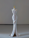Gorgeous Mermaid Strapless Sequin Sleeveless Long Prom Dresses Graduation Dresses HZ1121