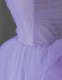 Pretty A Line Straps Lilac Tulle l Sleeveless Long Prom Dresses Evening Dresses HZ1121
