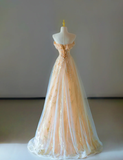 Gorgeous A Line Sweetheart Sleeveless Sequin Long Prom Dresses Graduation Dresses HZ1121