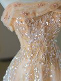 Gorgeous A Line Sweetheart Sleeveless Sequin Long Prom Dresses Graduation Dresses HZ1121