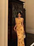 Cute Mermaid Yellow Chiffon Sleeveless 18th Birthday Dress Party Gown Birthday Outfits For Women HZ1121
