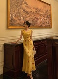 Cute Mermaid Yellow Chiffon Sleeveless 18th Birthday Dress Party Gown Birthday Outfits For Women HZ1121