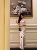 Cute Mermaid Spaghetti Straps Sleeveless White 18th Birthday Dress Party Gown Birthday Outfits For Women HZ1121