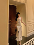 Cute Mermaid Spaghetti Straps Sleeveless White 18th Birthday Dress Party Gown Birthday Outfits For Women HZ1121