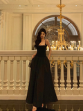 Elegant A line Spaghetti Straps Black Sleeveless 21st Birthday Dress Party Gown Birthday Outfits Birthday Dress Ideas For Women HZ1121