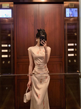 Cute Mermaid Cap Floral Satin Sleeveless 18th Birthday Dress Party Gown Birthday Outfits For Women HZ1121