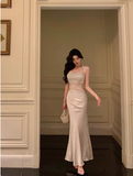 Elegant Mermaid Halter Satin Sleeveless 18th Birthday Dress Party Gown Birthday Outfits Birthday Dress Ideas For Women HZ1121