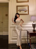 Elegant Mermaid Halter Satin Sleeveless 18th Birthday Dress Party Gown Birthday Outfits Birthday Dress Ideas For Women HZ1121