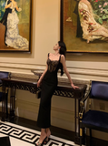 Elegant Mermaid Spaghetti Straps Black Lace Sleeveless 18th Birthday Dress Party Gown Birthday Outfits Birthday Dress Ideas For Women HZ1121