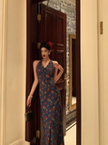 Classy Mermaid V Neckline Blue Floral 18th Birthday Dress Party Gown 21st Birthday Outfits Birthday Dress Ideas For Women HZ1121