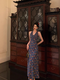 Classy Mermaid V Neckline Blue Floral 18th Birthday Dress Party Gown 21st Birthday Outfits Birthday Dress Ideas For Women HZ1121