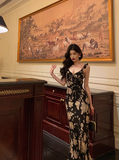 Elegant Mermaid Straps Black Floral Sleeveless 18th Birthday Dress Party Gown Birthday Outfits Birthday Dress Ideas For Women HZ1121