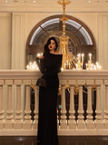 Elegant Mermaid Black Long Sleeves 18th Birthday Dress Party Gown Birthday Outfits Birthday Dress Ideas For Women HZ1121