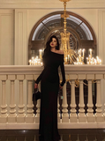 Elegant Mermaid Black Long Sleeves 18th Birthday Dress Party Gown Birthday Outfits Birthday Dress Ideas For Women HZ1121