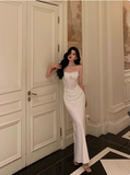 Classy Mermaid Spaghetti Straps White 18th Birthday Dress Party Gown 18th Birthday Outfits Birthday Dress Ideas For Women HZ1121