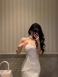 Cute Mermaid Sweetheart White Sleeveless 18th Birthday Dress Party Gown Birthday Outfits For Women HZ1121