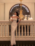 Cute Mermaid Sweetheart White Sleeveless 18th Birthday Dress Party Gown Birthday Outfits For Women HZ1121