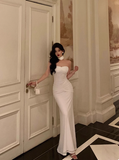Cute Mermaid Sweetheart White Sleeveless 18th Birthday Dress Party Gown Birthday Outfits For Women HZ1121