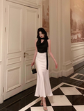 Classy Mermaid 2 Pieces Black White 18th Birthday Dress Party Gown 21st Birthday Outfits Birthday Dress Ideas For Women HZ1121
