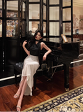Classy Mermaid 2 Pieces Black White 18th Birthday Dress Party Gown 21st Birthday Outfits Birthday Dress Ideas For Women HZ1121