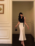 Classy Mermaid 2 Pieces Black White 18th Birthday Dress Party Gown 21st Birthday Outfits Birthday Dress Ideas For Women HZ1121
