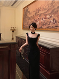 Classy Sheath Square Neck Black 18th Birthday Dress Party Gown 21st Birthday Outfits Birthday Dress Ideas For Women HZ1121