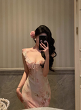 Elegant Sheath Pink Floral Chiffon 18th Birthday Dress Party Gown Birthday Outfits Birthday Dress Ideas For Women HZ1121
