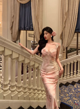 Elegant Sheath Pink Floral Chiffon 18th Birthday Dress Party Gown Birthday Outfits Birthday Dress Ideas For Women HZ1121