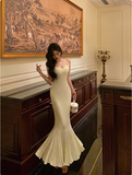 Elegant Mermaid Spaghetti Straps Ivory 18th Birthday Dress Party Gown Birthday Outfits Birthday Dress Ideas For Women HZ1121