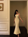 Elegant Mermaid Spaghetti Straps Ivory 18th Birthday Dress Party Gown Birthday Outfits Birthday Dress Ideas For Women HZ1121