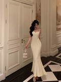 Elegant Mermaid Spaghetti Straps Ivory 18th Birthday Dress Party Gown Birthday Outfits Birthday Dress Ideas For Women HZ1121