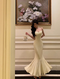 Elegant Mermaid Spaghetti Straps Ivory 18th Birthday Dress Party Gown Birthday Outfits Birthday Dress Ideas For Women HZ1121