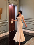 Classy Mermaid Lace White Long 18th Birthday Dress Party Gown 21st Birthday Outfits Birthday Dress Ideas For Women HZ1121