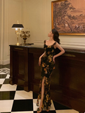 Elegant Mermaid Black Floral Chiffon 18th Birthday Dress Party Gown Birthday Outfits Birthday Dress Ideas For Women HZ1121