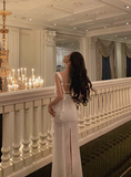 Classy Mermaid White Square Neck Long 18th Birthday Dress Party Gown 21st Birthday Outfits Birthday Dress Ideas For Women HZ1121