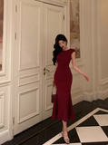 Elegant Mermaid Burgundy 18th Birthday Dress Party Gown Birthday Outfits Birthday Dress Ideas For Women HZ1121