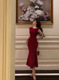 Elegant Mermaid Burgundy 18th Birthday Dress Party Gown Birthday Outfits Birthday Dress Ideas For Women HZ1121