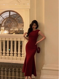Elegant Mermaid Burgundy 18th Birthday Dress Party Gown Birthday Outfits Birthday Dress Ideas For Women HZ1121