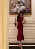 Elegant Mermaid Burgundy 18th Birthday Dress Party Gown Birthday Outfits Birthday Dress Ideas For Women HZ1121