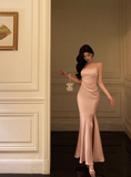 Elegant Mermaid Spaghetti Straps Pink 18th Birthday Dress Party Gown Birthday Outfits Birthday Dress Ideas For Women HZ1121