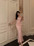 Elegant Mermaid Spaghetti Straps Pink 18th Birthday Dress Party Gown Birthday Outfits Birthday Dress Ideas For Women HZ1121