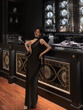 Elegant A Line One Shoulder Black 18th Birthday Dress Party Gown Birthday Outfits Birthday Dress Ideas For Women HZ1121